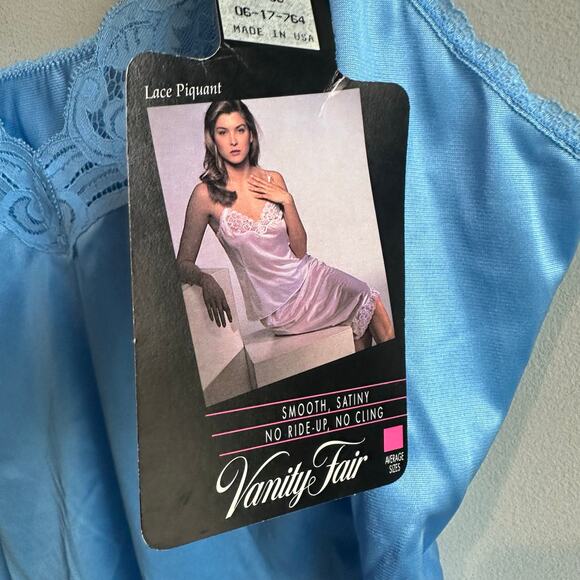 Vanity Fair Vintage Stain Lace Camisole Lingerie Top Made in USA Blue size 38 - Picture 2 of 13